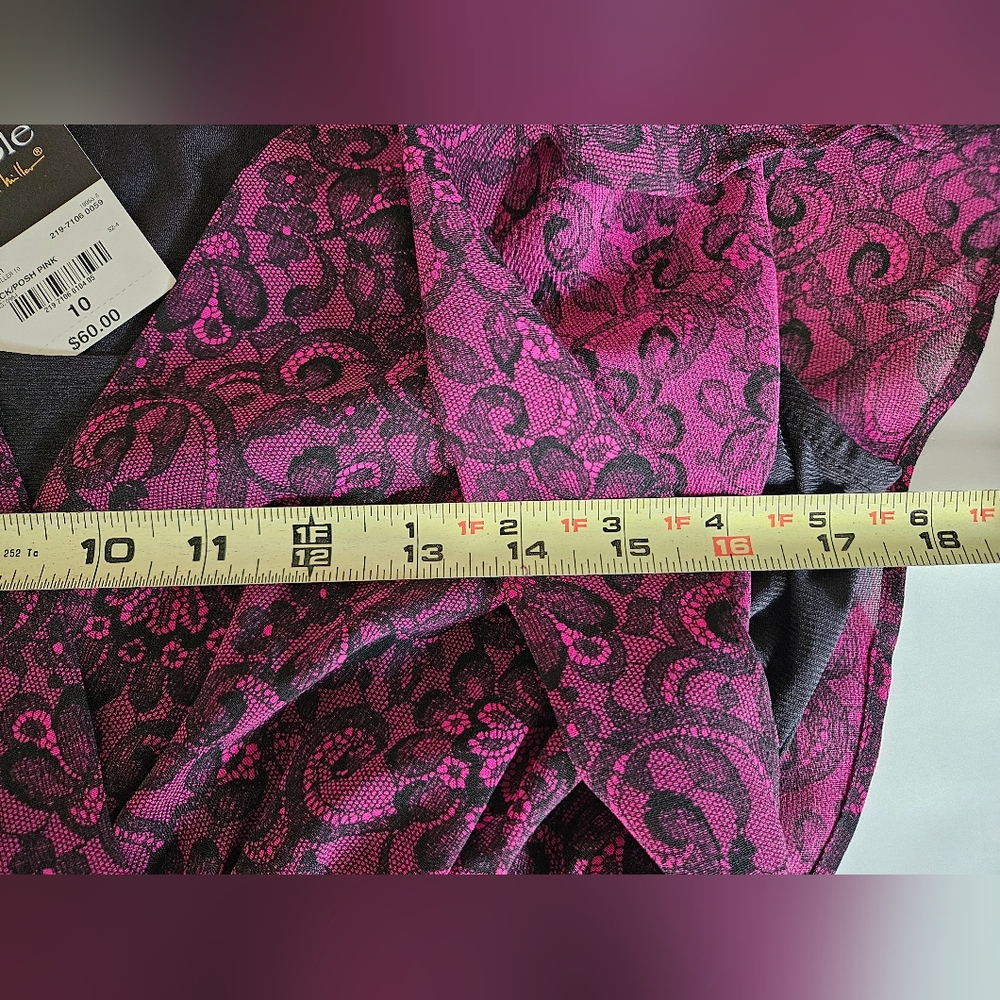 Nicole Nicole Miller NWT Dress SZ 10 Black Bandage Skirt Paisley Scarf Top Y2K - Picture 7 of 7
